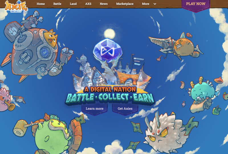 axie infinity game start page
