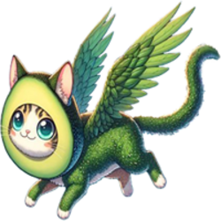 Flying Avocado Cat logo