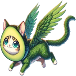 Flying Avocado Cat logo