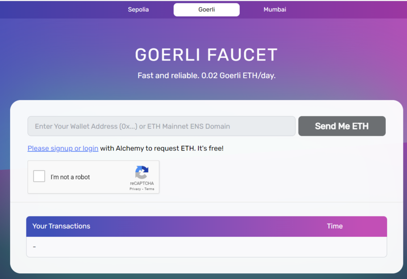 How to get Goerli ETH Alchemy Faucet