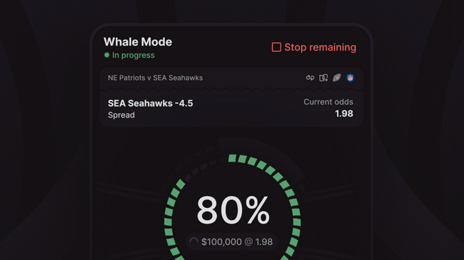 Cloudbet представляет Whale Mode, первый в своем роде автоматизированный конструктор позиций для ставок на спорт