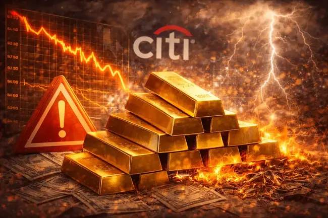 花旗警告：黃金估值太高已進入極端區，金價將面臨腰斬下修風險