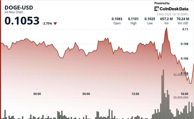 Dogecoin turun 7% seiring perdagangan risiko menurun yang mempengaruhi token terkait Ethereum