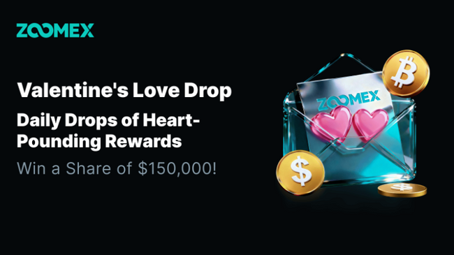 Liebe ist dauerhafte Begleitung: ZOOMEX überrascht dich im Valentinsmonat mit 150.000-USD-Airdrop – sichere dir jetzt deinen Bonus in volatilen Märkten!
