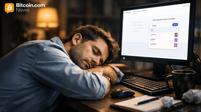 Данные Google Trends показывают, что интерес к криптовалютам падает, так как рынок отступает.