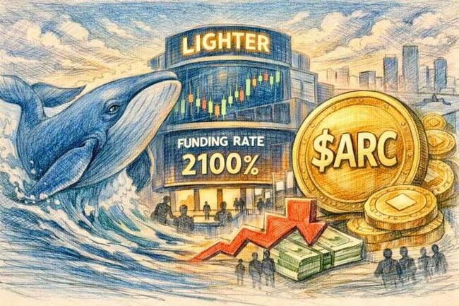 Lighter 平台 $ARC 資金費率狂飆至 2100% 年化！巨鯨 2400 萬美元重倉做多引爆空頭盛宴