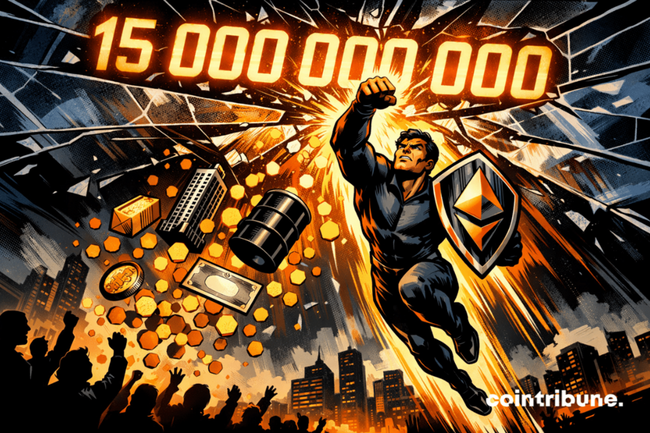 Tokenized real assets on Ethereum now exceed 15 billion dollars, largely driven by the rise of tokenized gold. Behind this figure, a deeper movement is visible. Crypto no longer just "creates tokens." It begins to package traditional assets in a 24/7 usable, transferable, and divisible format. And Ethereum establishes itself as the main track. L’article Crypto: Ethereum captures $15B in RWA and dominates the market est apparu en premier sur Cointribune.