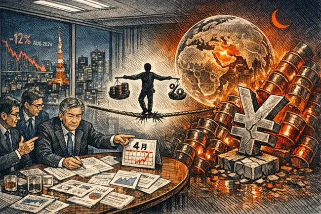 日本央行4月升息機率有60%！撞上伊朗戰爭油價漲「8月股災」會重演？