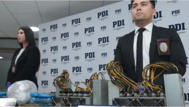 En Chile se incautaron drogas y mineros de Bitcoin en pleno funcionamiento en un procedimiento policial
