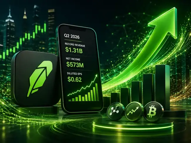Robinhood boekt recordomzet van $1,31 miljard in Q2 2026