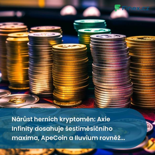 Nárůst herních kryptoměn: Axie Infinity dosahuje šestiměsíčního maxima, ApeCoin a Iluvium rovněž strmě rostou