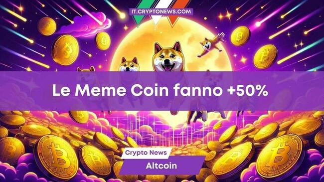 Le Meme Coin volano: PEPE +50%, DogWifHat +50%, Dogecoin +12% e Shiba+10%