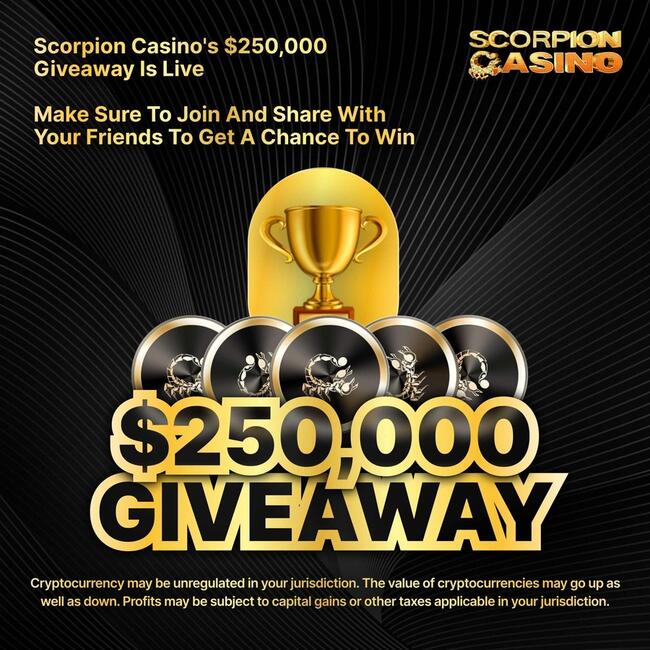 Giveaway da $250.000 attrae migliaia di persone verso la prevendita di SCORP e Scorpion Casino diventa rapidamente il casinò online n.1