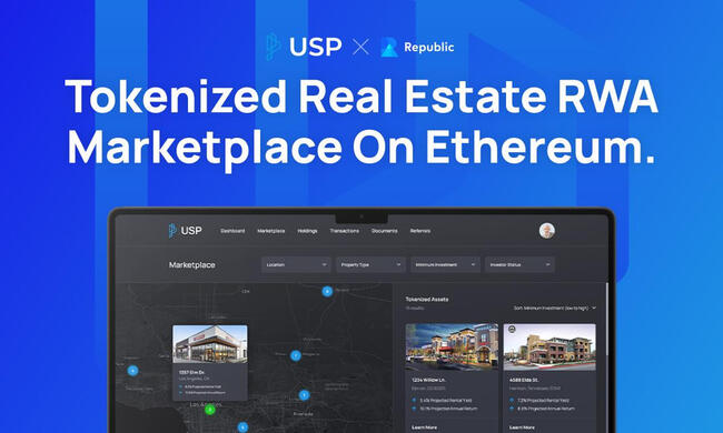 Ethereum 기반의 토큰화된 부동산 플랫폼 USP가 Republic에서 출시되었습니다.