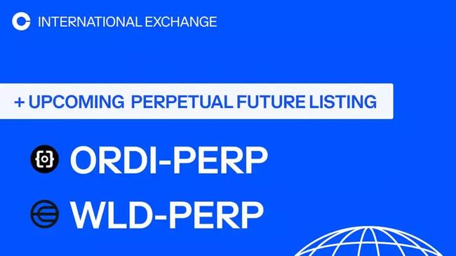 Coinbase ra mắt perpetual futures cho ORDI và WLD