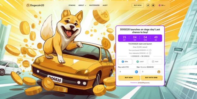 Dogecoin ned 20 % men analytiker tror att det kommer att nå $0,3 i april, medan Dogecoin 20 vänder sig inför lanseringen av Dogedagen