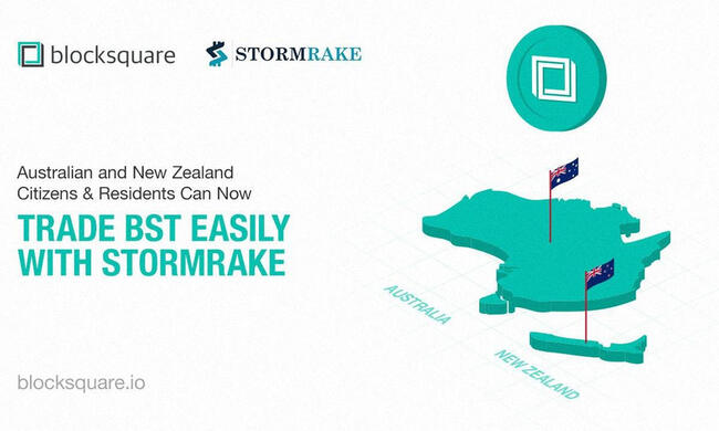 Australian and New Zealand Citizens & Residents Can Now Trade Blocksquare Token with Ease through Stormrake Cryptocurrency Brokers