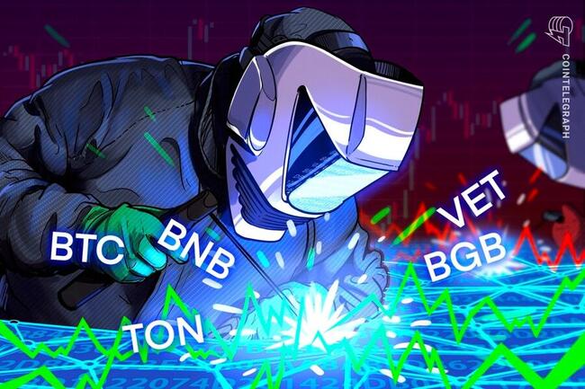 Rebote del precio de Bitcoin impulsa a BNB, TON, VET y BGB