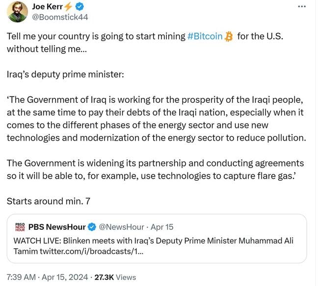Iraq muốn tham gia khai thác Bitcoin?