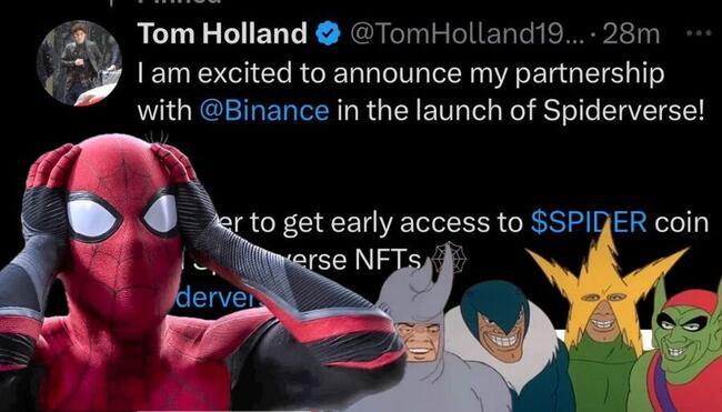 Spiderman มีงง ! บัญชี X ของนักแสดง Tom Holland ถูกแฮ็กนำมาใช้โปรโมทเหรียญ NFT