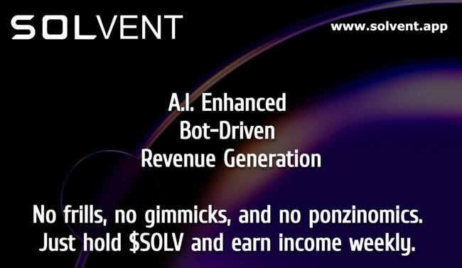 Solvent.app, 진행 중인 $SOLV 토큰 사전 판매를 통해 Solana 블록체인에서 혁신적인 AI 강화 봇 네트워크 출시