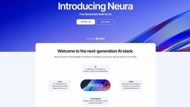Ankr ra mắt public testnet Neura, blockchain Layer-1 chuyên về AI