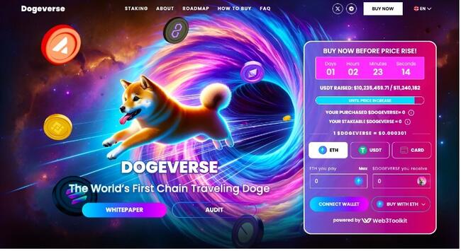 Tiền điện tử Meme đa chuỗi mới của Dogeverse đã huy động vượt qua con số 10 triệu đô la