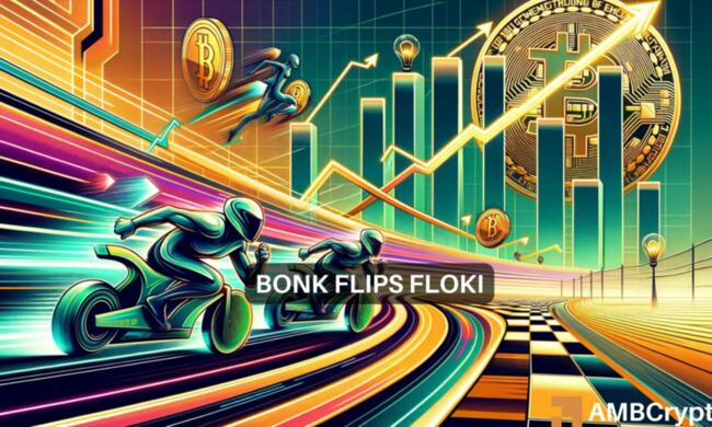 BONK invierte FLOKI, sube un 103% – ¿Se avecinan más ganancias?