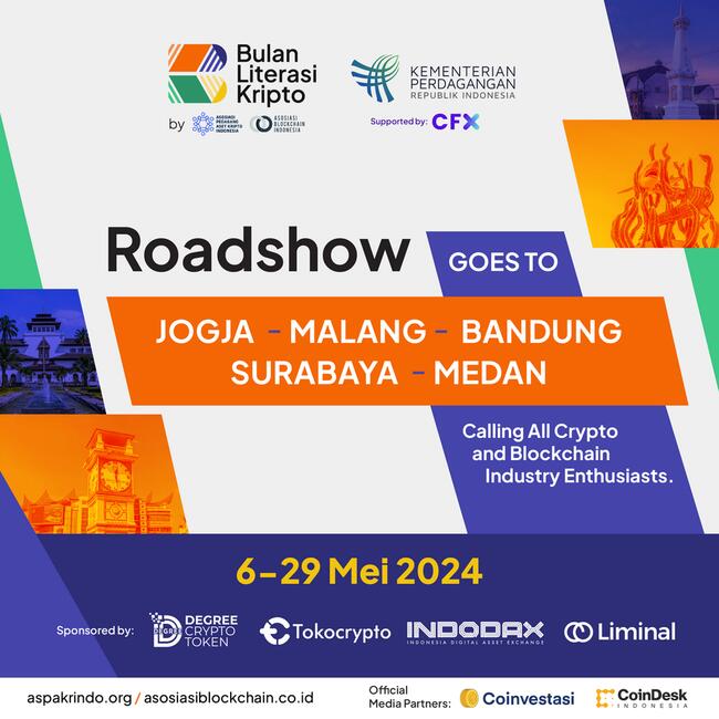 Bulan Literasi Kripto 2024 Gelar Roadshow di Lima Kota Besar di Indonesia