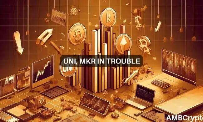 Los tokens DeFi UNI y MKR pierden un golpe de suerte: ¿Qué está pasando?