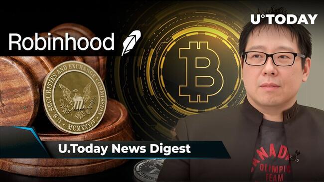Robinhood CEO Issues Firm Response to SEC, Samson Mow Expects New BTC All-Time High Soon, SHIB Lead Shytoshi Kusama Shares Mysterious Teaser: Crypto News Digest by U.Today