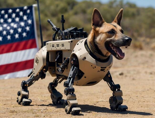Cães-robôs com armas de IA são testados pelos fuzileiros navais dos EUA