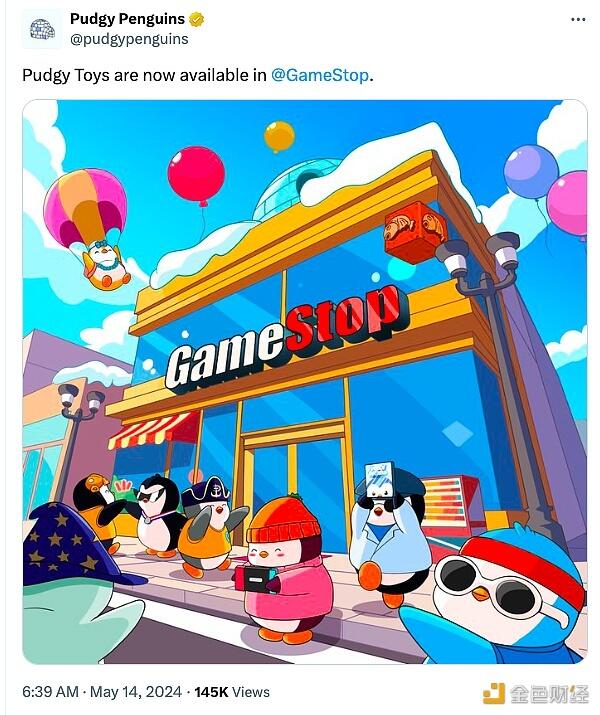 Pudgy Toys已上线GameStop