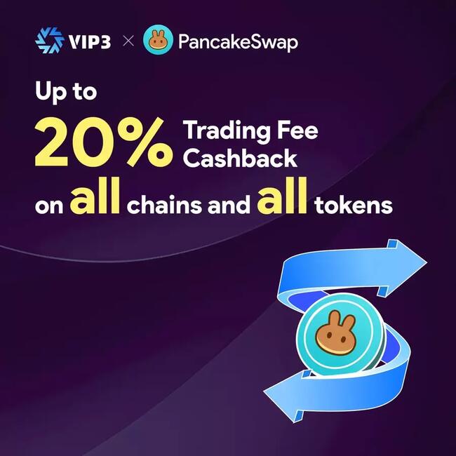 VIP3 联合 Pancake 推出交易返现权益