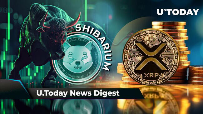 SHIB Lead Shytoshi Kusama Makes Bullish Shibarium Announcement, XRP Made Strong Comeback, 3 Trillion SHIB Sent to Robinhood Amid 12.2% Price Surge: Crypto News Digest by U.Today