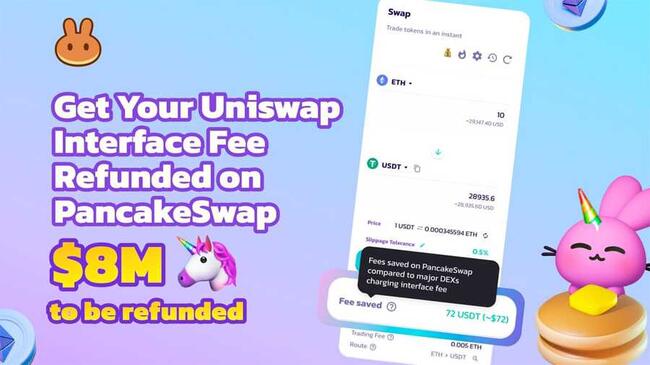 PancakeSwap se compromete a reembolsar las tarifas a los usuarios de Uniswap