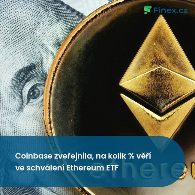 Coinbase zveřejnila, na kolik % věří ve schválení Ethereum ETF