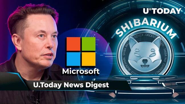 Elon Musk Issues 'Black Mirror' Warning, Shibarium on Verge of Major Record, Samson Mow Makes Bullish Bitcoin Statement: Crypto News Digest by U.Today