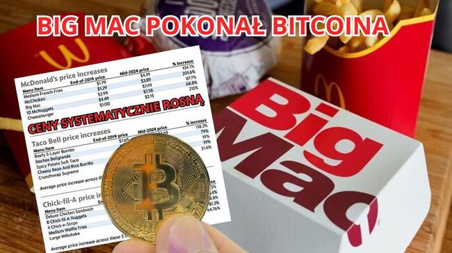 Bitcoin stracił 40% siły nabywczej. Big Mac Index deklasuje BTC