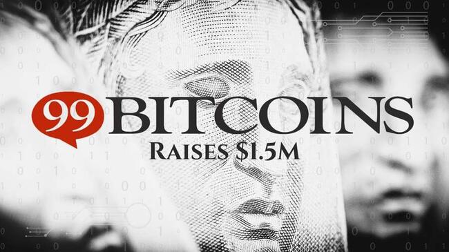 A 99Bitcoins token előértékesítés átlépte a 1,5 millió dollárt