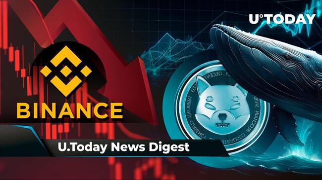 Binance Sees Enormous Volume Drop, Shiba Inu Surges 290% in Key Whale Metric, Bitcoin ETPs Go Live on London's Stock Exchange: Crypto News Digest by U.Today