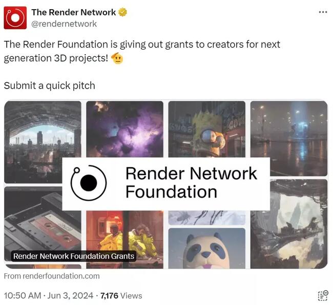 Render 基金会将向下一代 3D 项目创建者提供 Grants