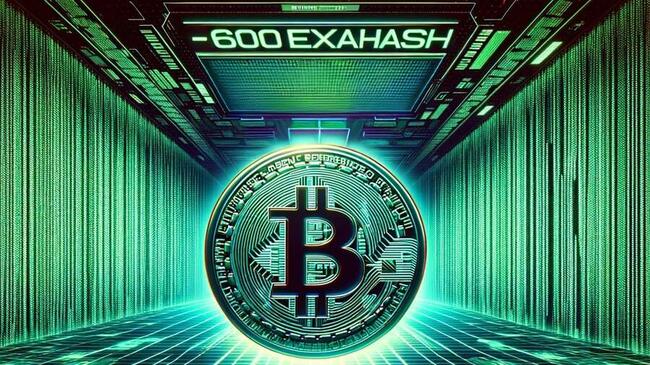 Potenza di Mining Bitcoin Diminuisce — L’Hashrate della Rete Scende Sotto i 600 EH/s