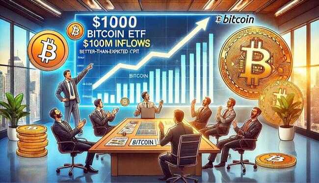 Bitcoin ETF มีเงินทุนไหลเข้าทะลุ 100 ล้านดอลลาร์อีกครั้ง หลังตัวเลข CPI ออกมาดีเกินคาด