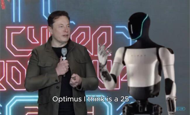 特斯拉人形機器人Optimus最快明年底上市，馬斯克畫大餅：Tesla市值將翻漲50倍