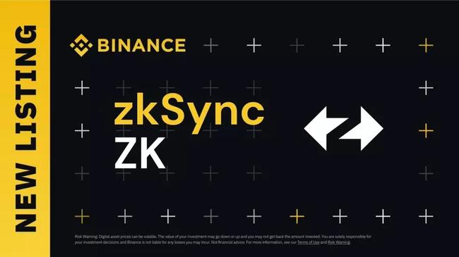 Binance thông báo niêm yết ZKsync (ZK), phân bổ thêm token cho người trượt airdrop