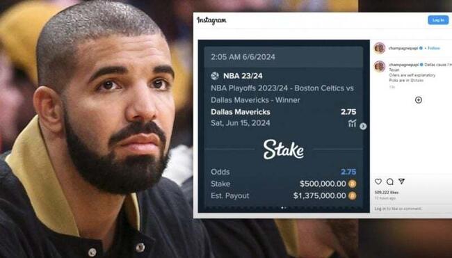 Apuesta de $500K en Bitcoin de Drake fracasa tras victoria de Celtics sobre Mavs 4 a 1
