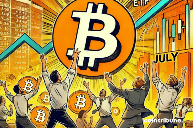 Bitcoin : rebond en juillet avec des entrées massives dans les ETF ?