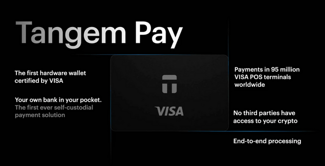 把MetaMask變金融卡》冷錢包Tangem宣布合作Visa，年底推出「Tangem Pay」