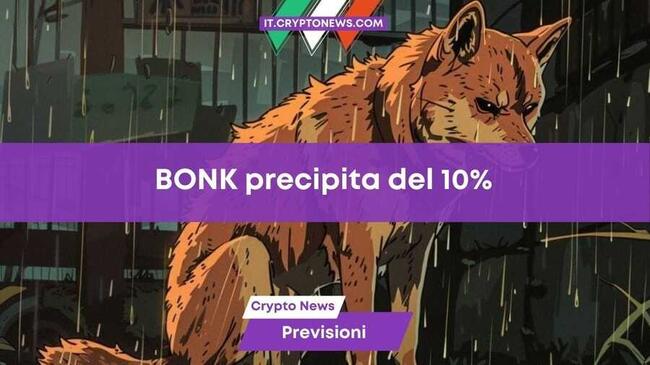 Previsioni prezzo Bonk: La meme coin BONK precipita del 10%